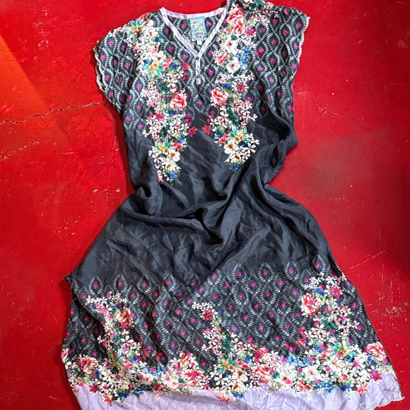 Johnny Was Maxi Floral Black Dress - Picture 3 of 6